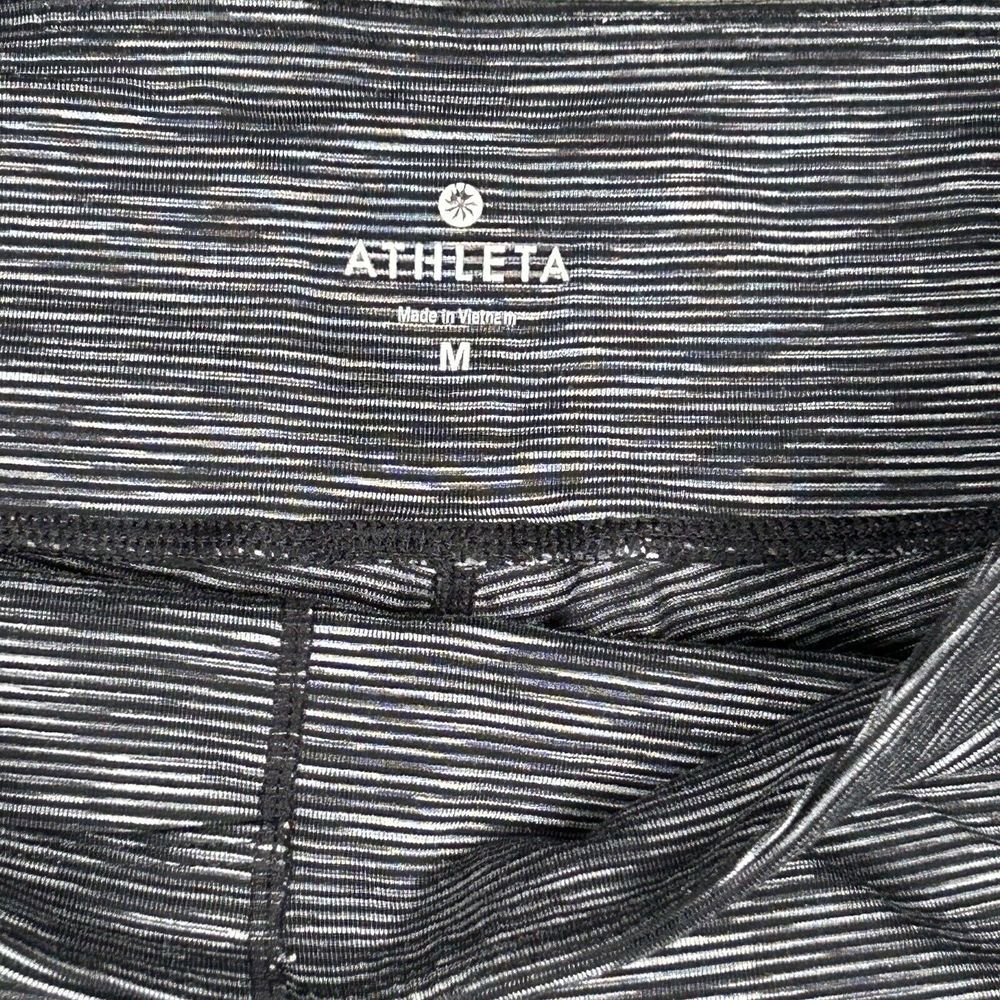 Athleta Leggings Womens‎ Sz M Heather Gray Space Dye Supplex Nylon Cropped Yoga